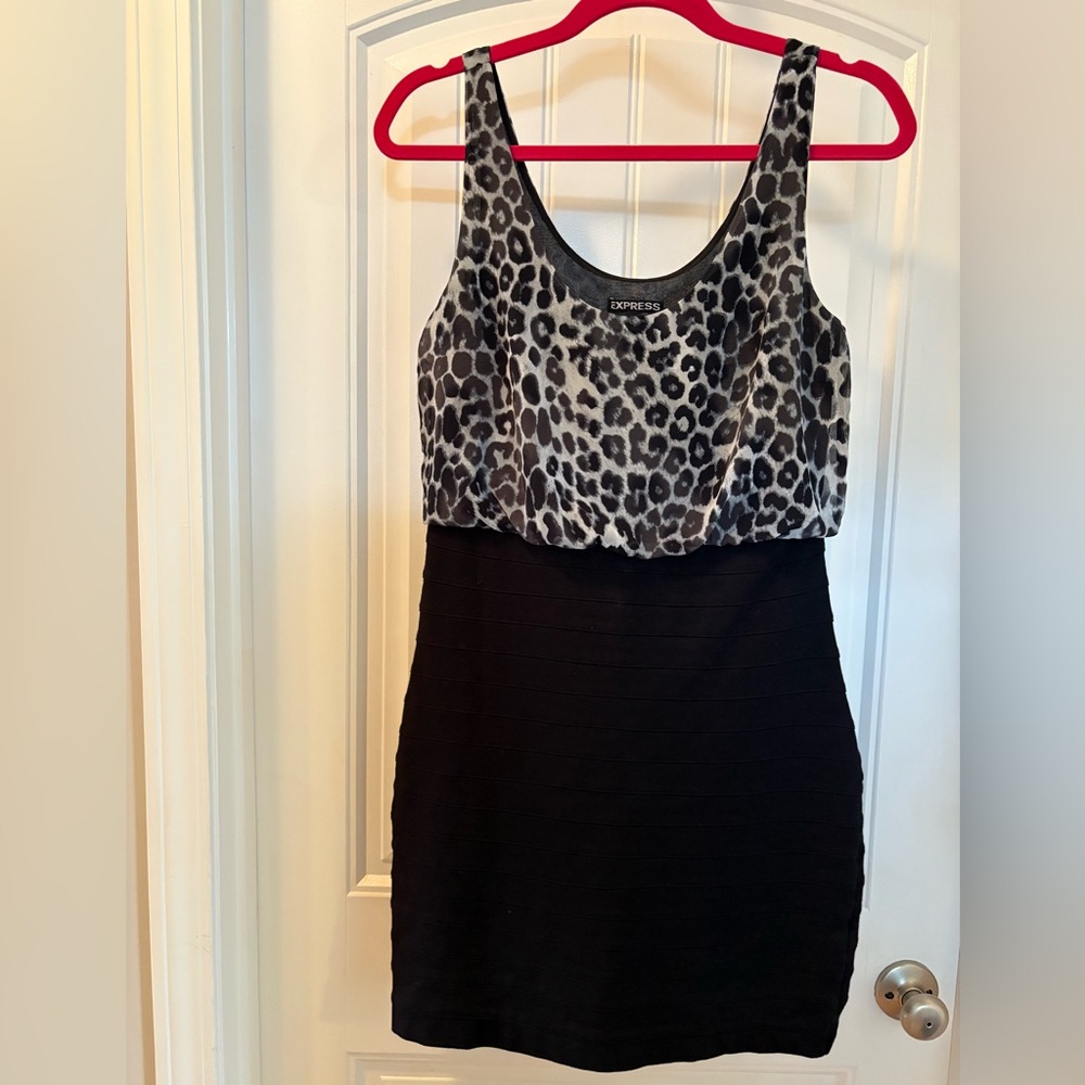 Express Black Leopard Dress